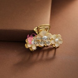 Clama pentru prins parul tip cleste CLM037AA Auriu cu flori si perla